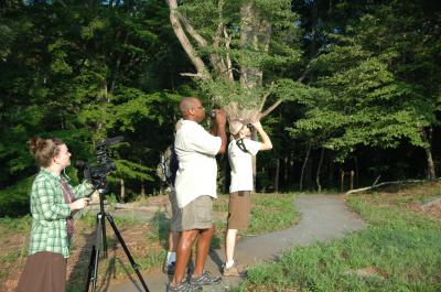 Dr. Drew Lanham with others birdwatching